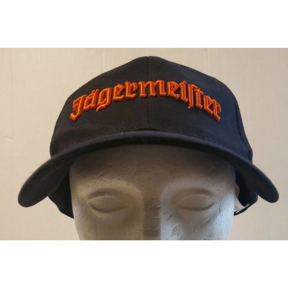 Black & Orange JAGERMEISTER Strapback Adjustable 100% Cotton Baseball Cap